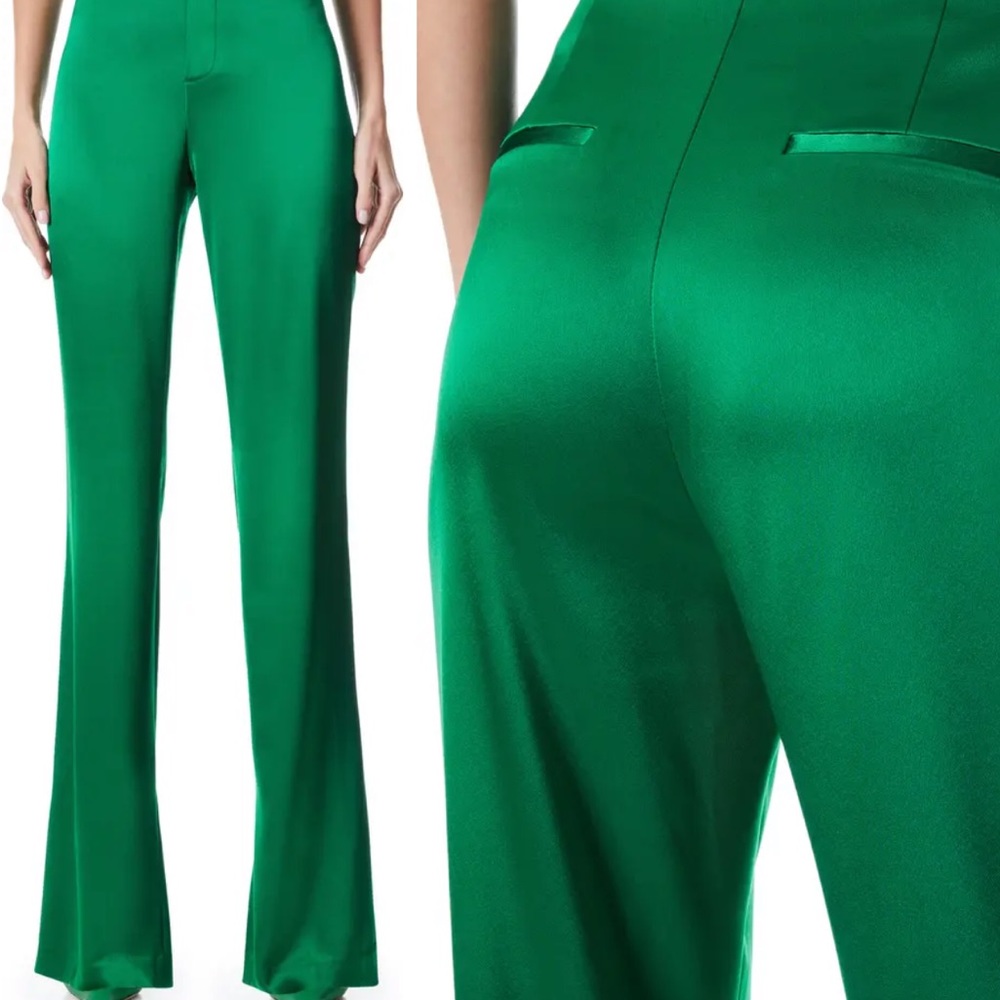 Alice + Olivia satin flare pants